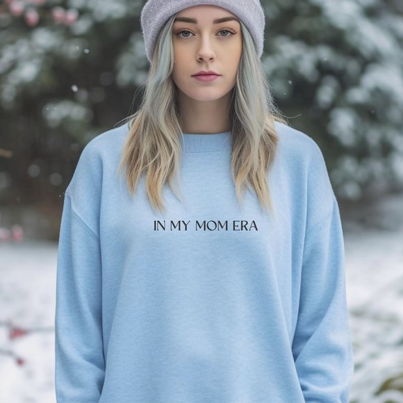 In My Mom Era Pink Long Sleeve Crewneck Unisex Sweatshirt - Picture 7 of 8